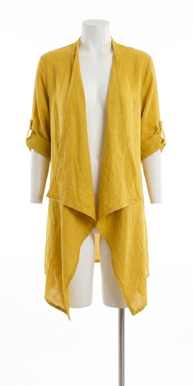 NEW GIGI MODA leggera open front jacket in mustard